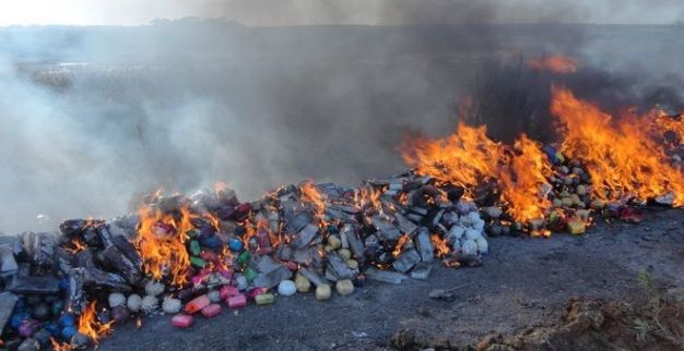 نتيجة بحث الصور عن حرق المخدرات بطنجة