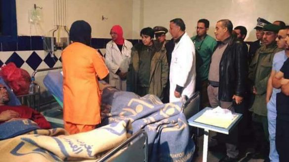مسؤولو أكادير في زيارة للمصابين بالمستشفى