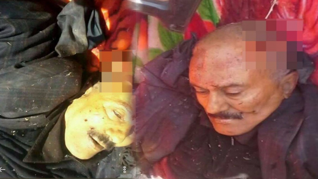 Le corps sans vie de l'ancien président Ali Abdallah Saleh. Le corps sans vie de l'ancien président Ali Abdallah Saleh.