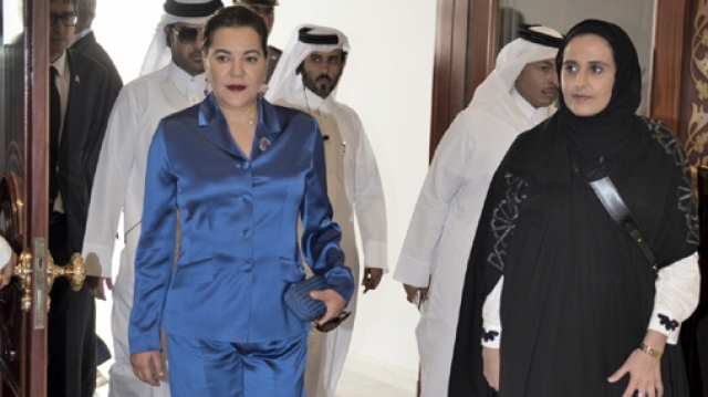 La princesse Lalla Hasnaa et Cheikha Al-Mayassa Bent Hamad Bin Khalifa Al Thani La princesse Lalla Hasnaa et Cheikha Al-Mayassa Bent Hamad Bin Khalifa Al Thani
