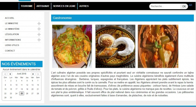 Site ministère du Tourisme Algérie Site ministère du Tourisme Algérie