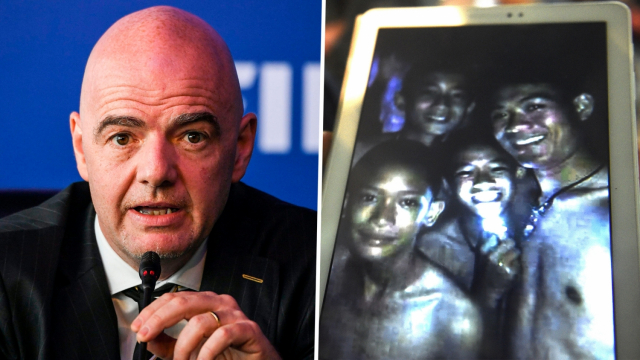 Infantino et rescapés thaïs Infantino et rescapés thaïs