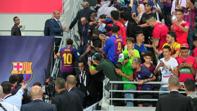 Messi au stade de Tanger Messi au stade de Tanger