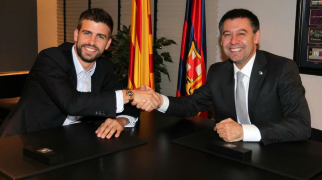 Bartomeu, président du Barça, et Gerard Piqué Bartomeu, président du Barça, et Gerard Piqué
