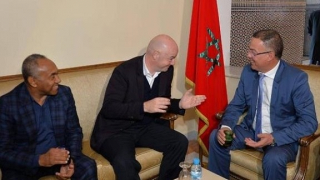 Ahmad, Infantino et Lekjaa à Marrakech Ahmad, Infantino et Lekjaa à Marrakech