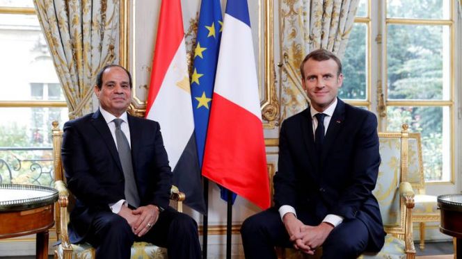 ماكرون والسيسي ماكرون والسيسي