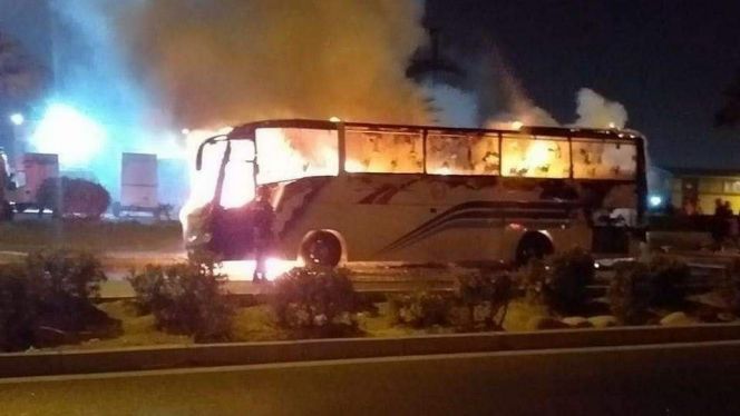 حريق حافلة بإنزكان 1 حريق حافلة بإنزكان 1