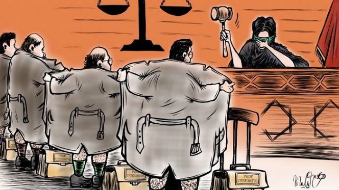 كاريكاتير: تقديم 5 أساتذة أمام النيابة العامة على خلفية "الجنس مقابل النقط" بسطات كاريكاتير: تقديم 5 أساتذة أمام النيابة العامة على خلفية "الجنس مقابل النقط" بسطات