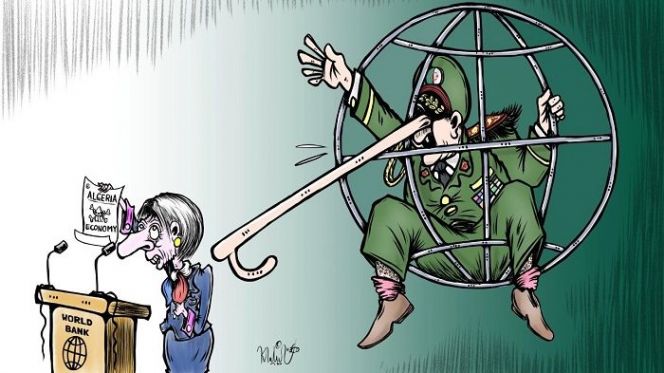 كاريكاتير: بيان حقيقة للبنك الدولي يحول النظام الجزائري إلى محط سخرية العالم