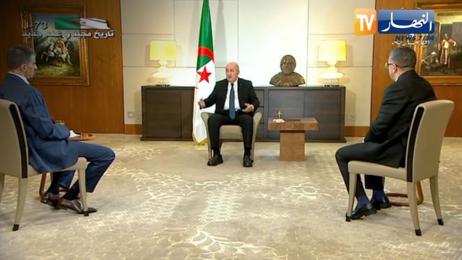الرئيس الجزائري عبد المجيد تبون في حوار صحفي