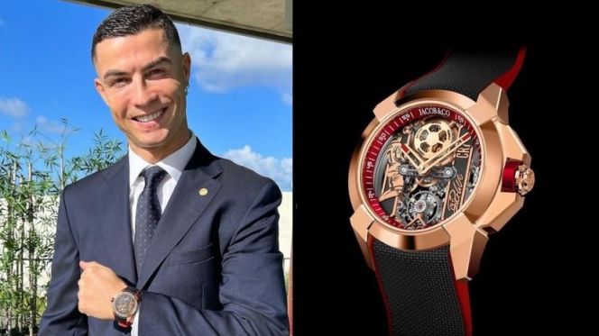 كريستيانو رونالدو يرتدي ساعته الجديدة