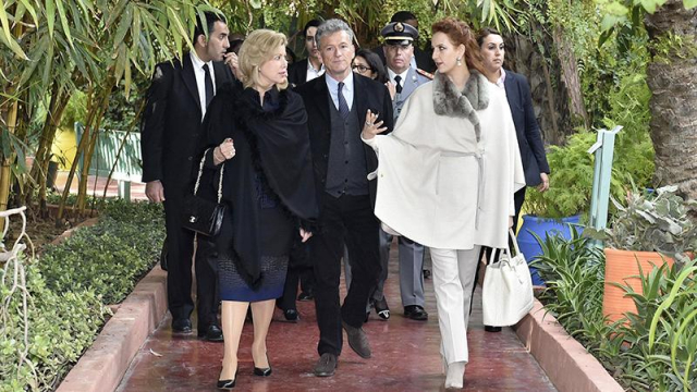 Lalla Salma et Dominique Ouattara Jardin Majorelle Lalla Salma et Dominique Ouattara Jardin Majorelle