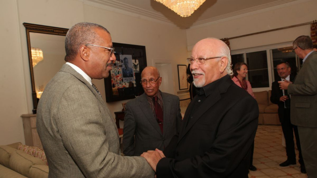 Dwight Bush, l'ambassadeur des Etats-Unis au Maroc et Mohamed Melehi,artiste peintre