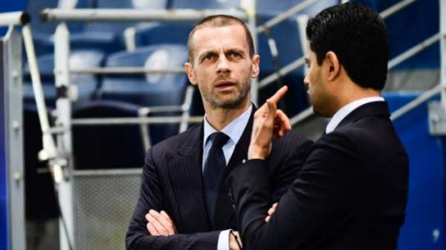 Khelaifi (PSG) et Cerefin (UEFA) Khelaifi (PSG) et Cerefin (UEFA)