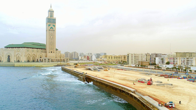 chantier de la promenade de la mosquée hassan II chantier de la promenade de la mosquée hassan II