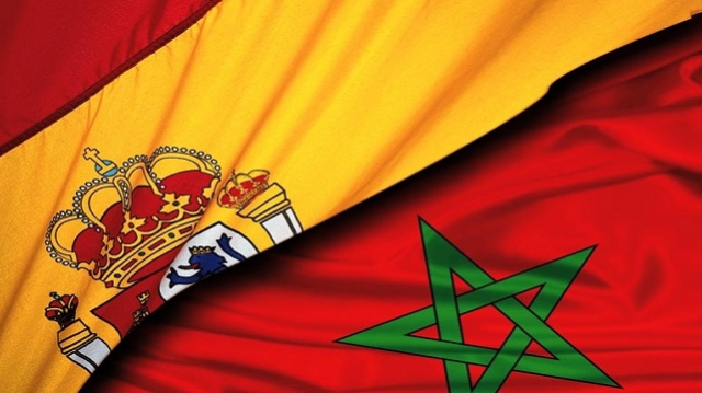 Drapeaux Maroc Espagne