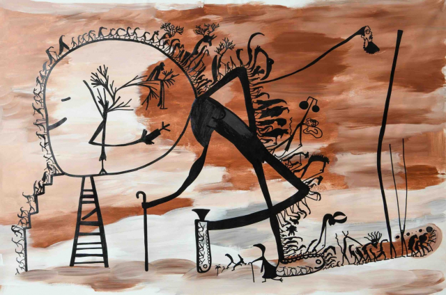 Immigrants, technique mixte sur toile, 131/209cm Immigrants, technique mixte sur toile, 131/209cm