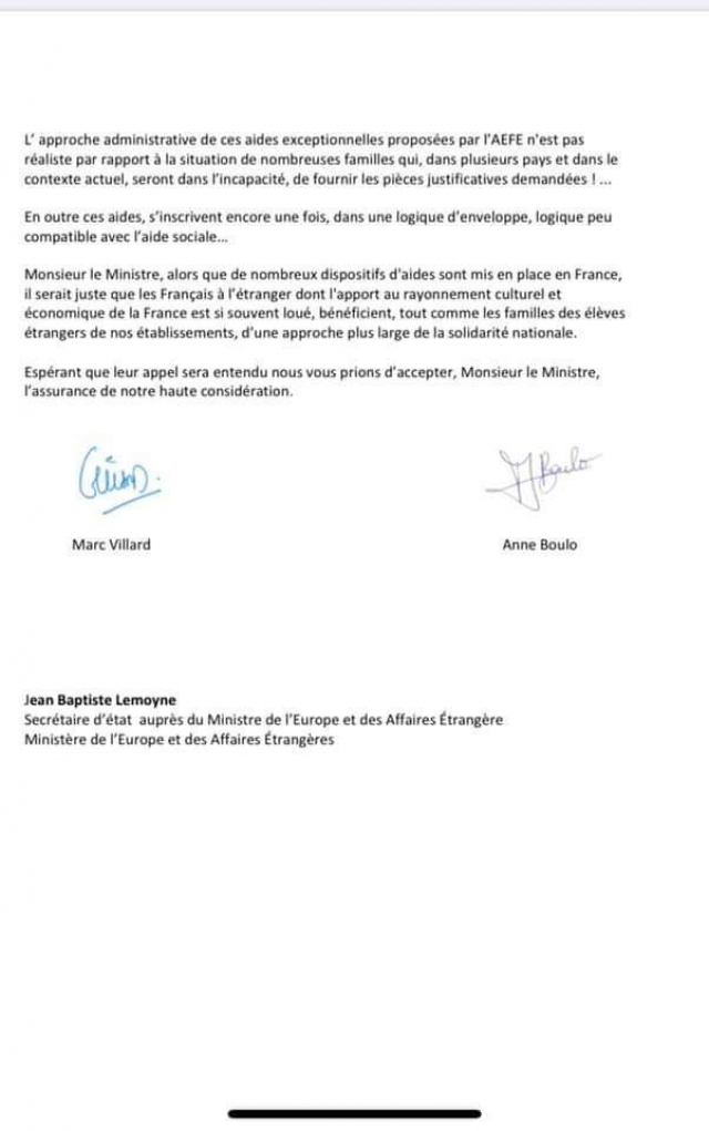 lettre au sg français / AEfe 2 lettre au sg français / AEfe 2