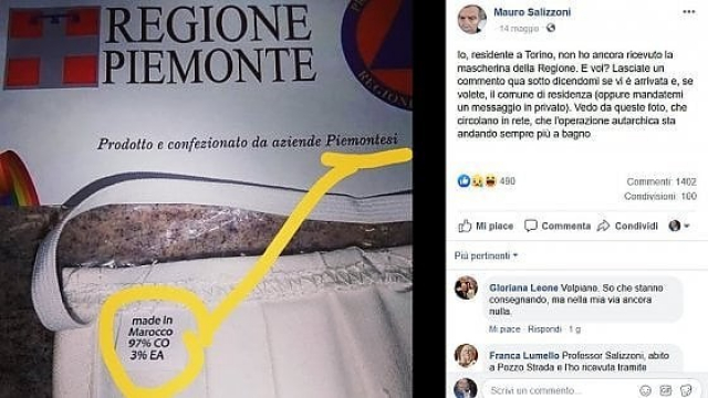 Post facebook pour dénoncer des masques italiens &quot;Made in Morroco&quot;