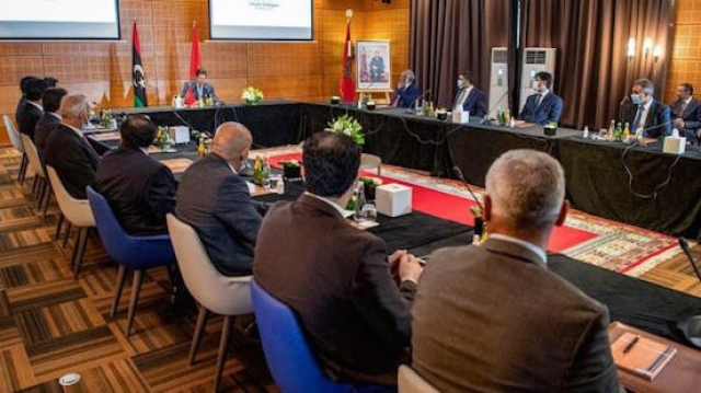 Le premier dialogue parlementaire inter-libyen, présidé par le ministre marocain des Affaires étrangères et de la coopération Nasser Bourita. Le premier dialogue parlementaire inter-libyen, présidé par le ministre marocain des Affaires étrangères et de la coopération Nasser Bourita.