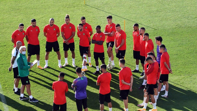 Les Lions de l'Atlas au complexe Mohammed VI de football. Les Lions de l'Atlas au complexe Mohammed VI de football.