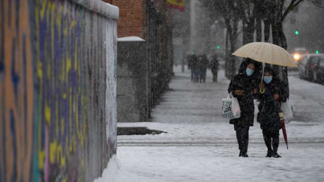 Madrilènes sous la neige Madrilènes sous la neige