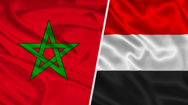 Drapeaux Yémen et Maroc