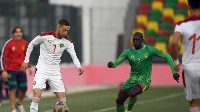 Hakim Ziyech face à la Mauritanie. Hakim Ziyech face à la Mauritanie.