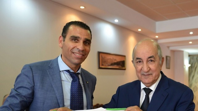 Le président algérien, Abdelmadjid Tebboune et le président de la FAF, Kheïreddine Zetchi Le président algérien, Abdelmadjid Tebboune et le président de la FAF, Kheïreddine Zetchi