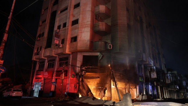 Gaza - Bombardement israélien - Israël - Palestine - Bâtiment de médias Gaza - Bombardement israélien - Israël - Palestine - Bâtiment de médias