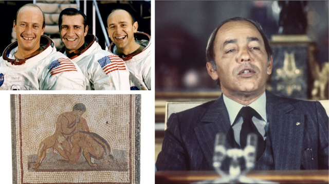 Image: Une mosaïque romaine offerte par le Roi Hassan II à un membre de l’équipage d’Apollo 12 Image: Une mosaïque romaine offerte par le Roi Hassan II à un membre de l’équipage d’Apollo 12