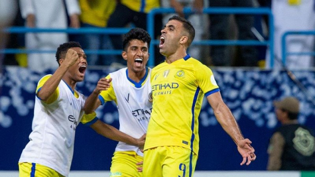 Abderrazak Hamdallah, attaquant d'Al Nassr. Abderrazak Hamdallah, attaquant d'Al Nassr.