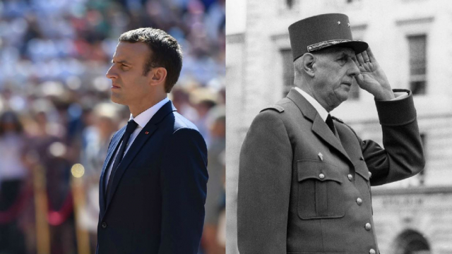Emmanuel Macron et Charles de Gaulle Emmanuel Macron et Charles de Gaulle