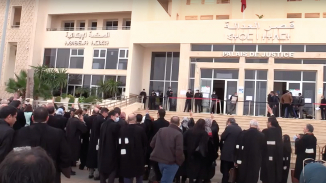 Agadir - Manifestation d avocats contre le pass vaccinal - Tribunal d Agadir - Souss-Massa