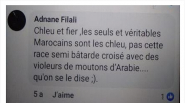 Post de Adnane Filali sur les Marocains