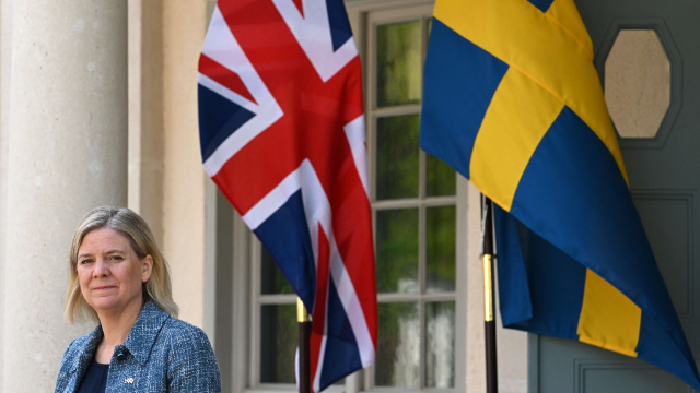 Suède - Harpsund - Première ministre suédoise - Magdalena Andersson - Visite du Premier ministre britannique Boris Johnson - Près de Stockholm