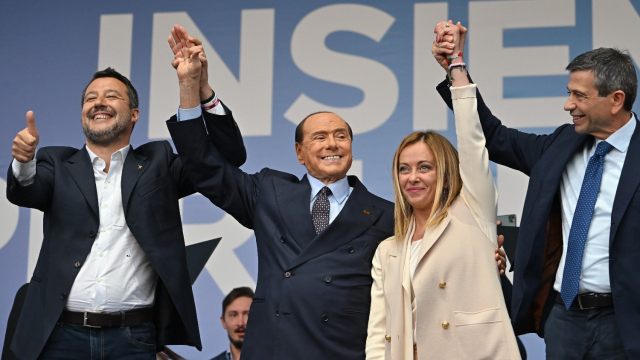 Italie - Matteo Salvini - Silvio Berlusconi - Giorgia Meloni - Partis post-fascistes - Extrême-droite italienne - Fratelli d Italia - Lega - Forza Italia - Rome Italie - Matteo Salvini - Silvio Berlusconi - Giorgia Meloni - Partis post-fascistes - Extrême-droite italienne - Fratelli d Italia - Lega - Forza Italia - Rome