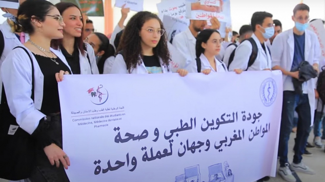 Etudiants en médecine - Sit-in - Casablanca