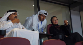 L&#039;ancien émir du Qatar, Cheikh Hamad ben Khalifa Al Thani, et son épouse Cheikha Moza bint Nasser al-Missned.