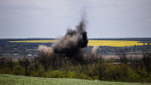 Ukraine - Guerre en Ukraine - Déminage - Explosion - Invasion russe - Village de Hryhorivka - Région de Zaporizhzhia