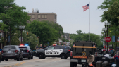 Fusillade - Etats-Unis - Highland Park - Près de Chicago - Illinois - Scène de crime - Véhicule police - Independance day