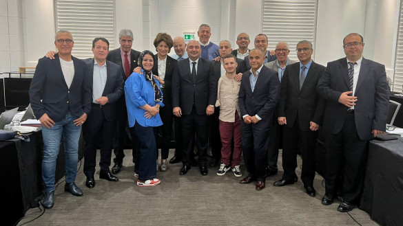 Les membres du bureau directeur de la Fondation Mohammed VI des champions sportifs avec le président sortant, Moncef Belkhayat.